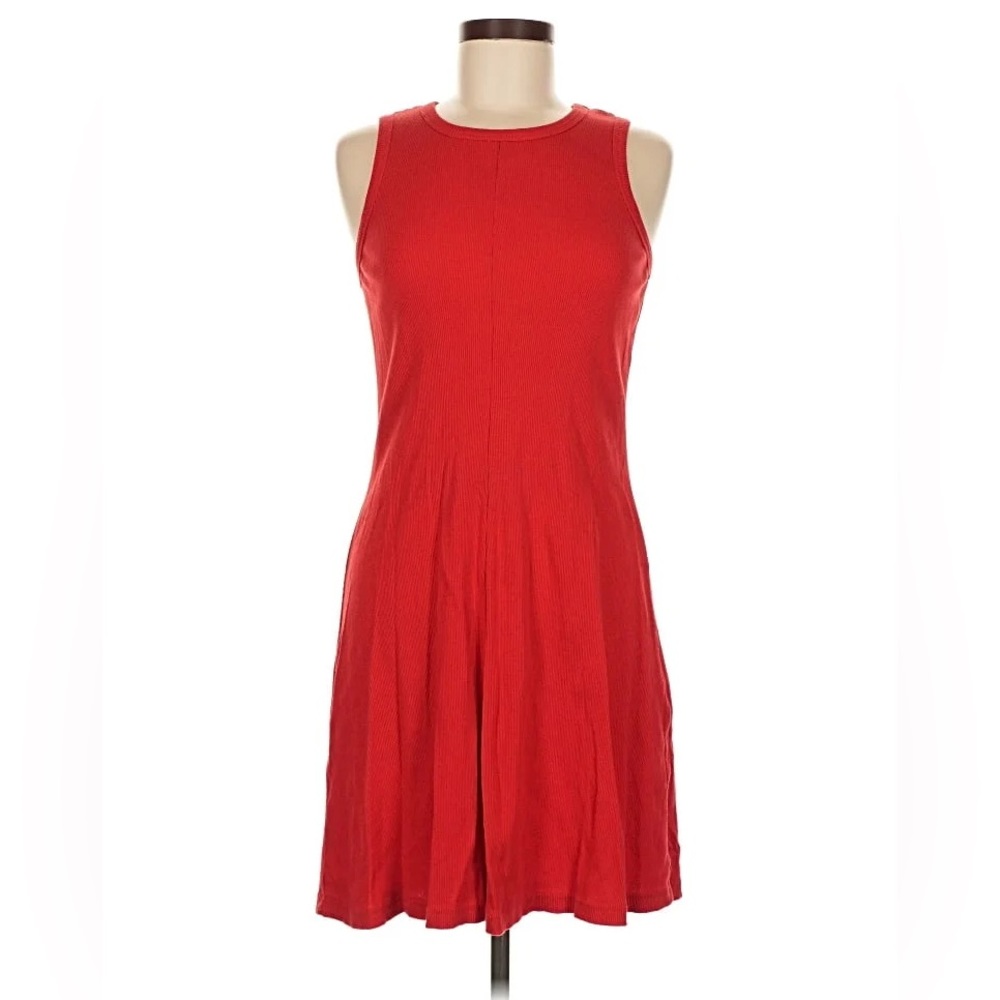 Moda International Y2K Red Ribbed Tank Top Dress